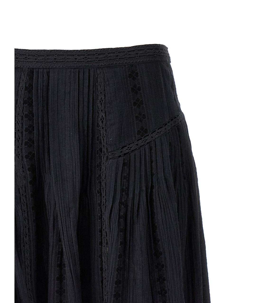 ISABEL MARANT ETOILE Черная хлопковая юбка миди, фото 3