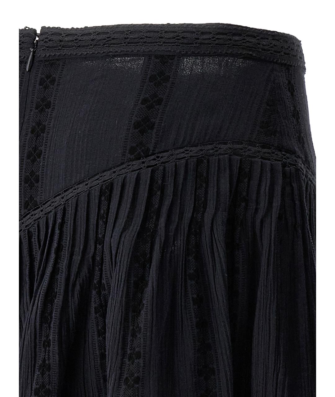 ISABEL MARANT ETOILE Черная хлопковая юбка миди, фото 4
