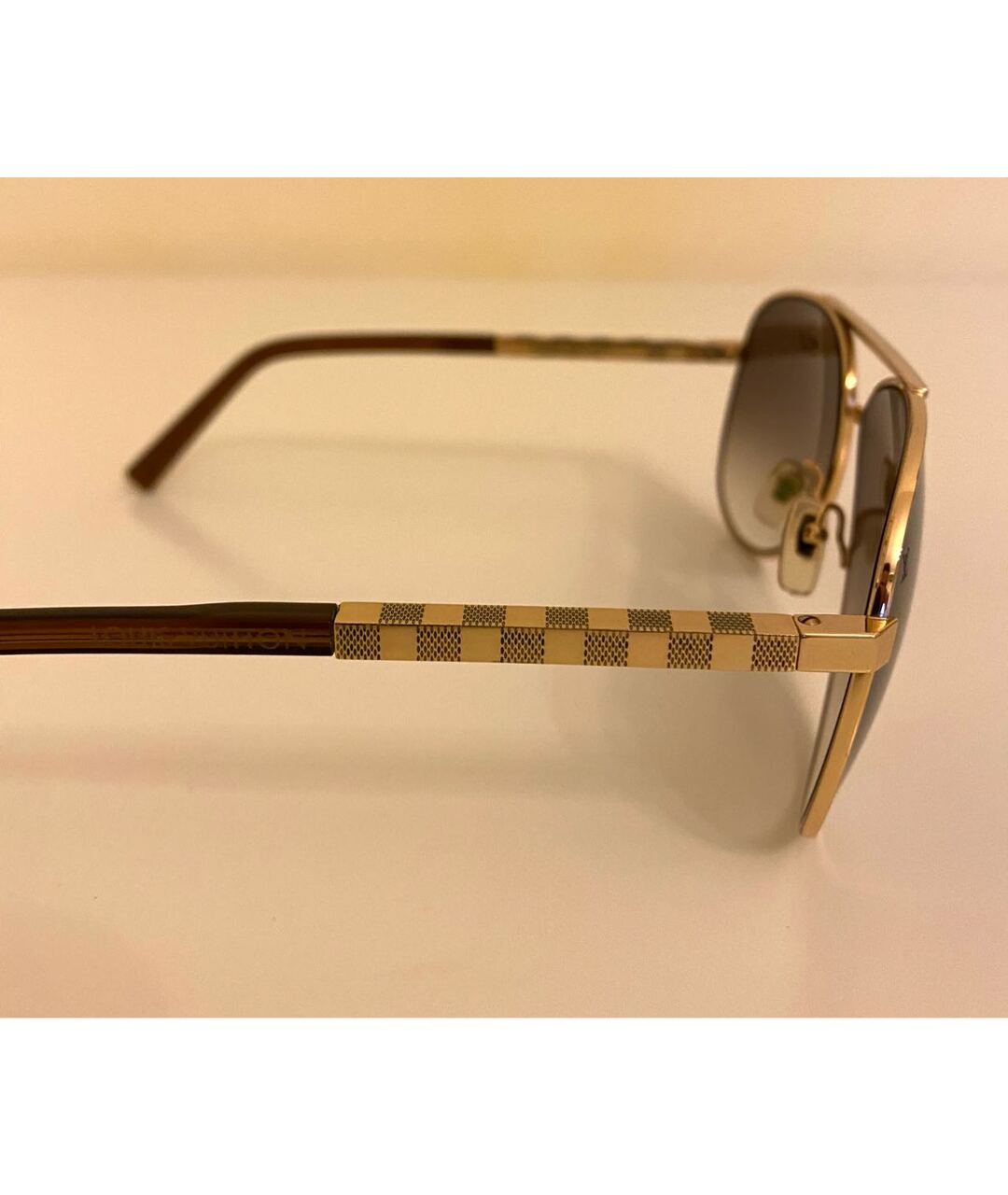 LOUIS VUITTON PRE-OWNED Золотые металлические солнцезащитные очки, фото 4
