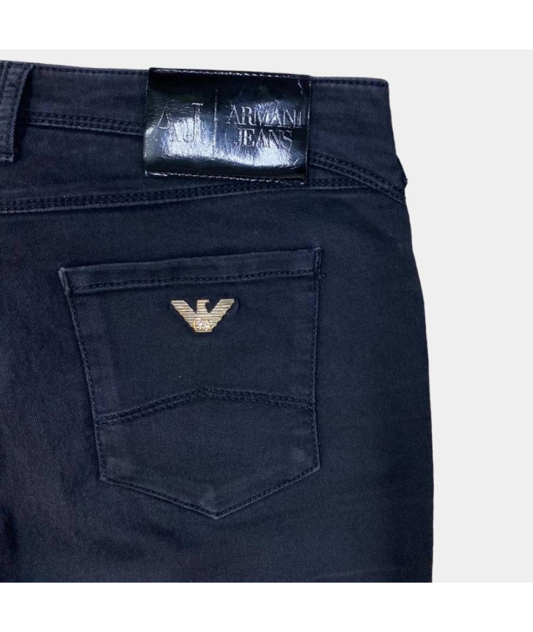 ARMANI JEANS Черные хлопко-эластановые джинсы слим, фото 6