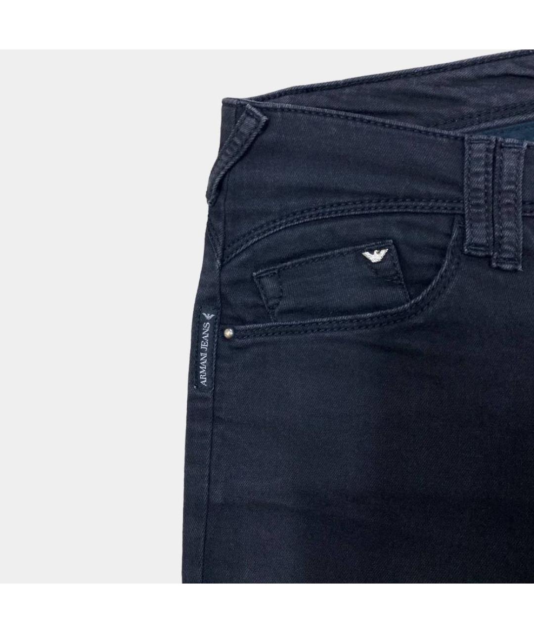 ARMANI JEANS Черные хлопко-эластановые джинсы слим, фото 4