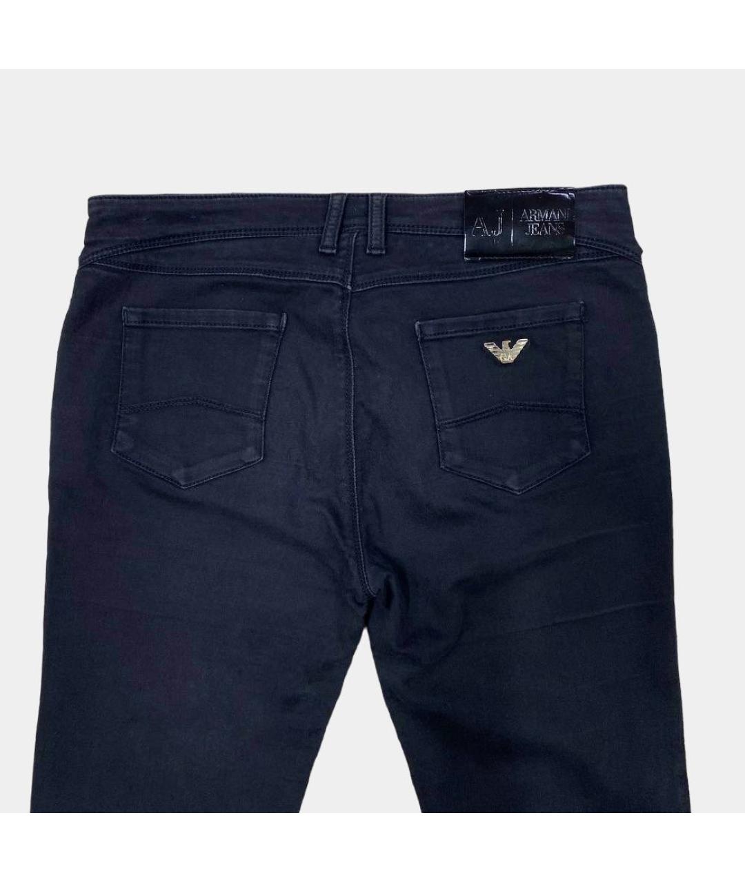 ARMANI JEANS Черные хлопко-эластановые джинсы слим, фото 5
