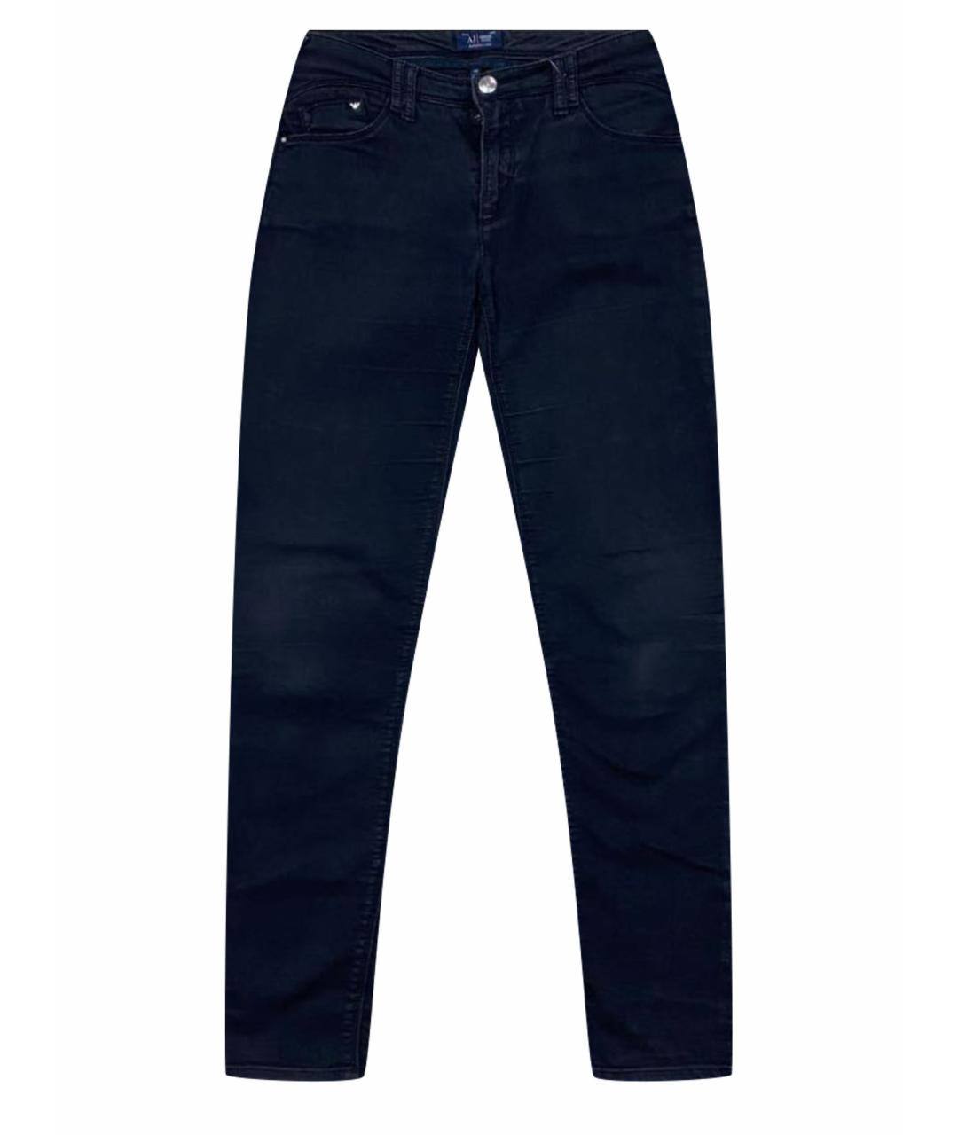 ARMANI JEANS Черные хлопко-эластановые джинсы слим, фото 1