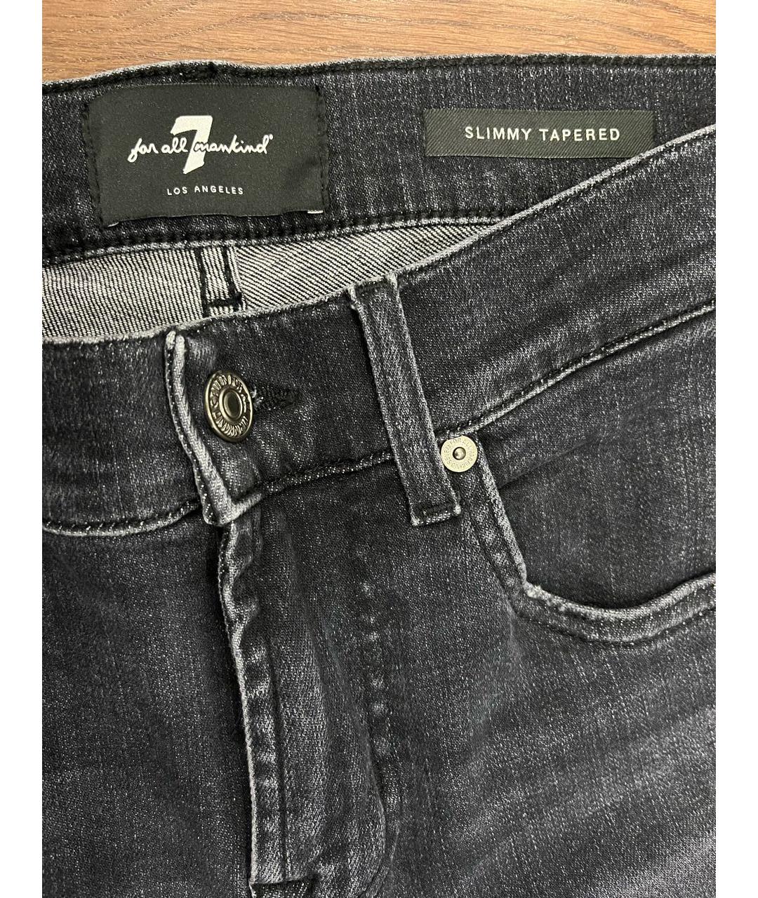 7 FOR ALL MANKIND Черные хлопковые повседневные брюки, фото 4