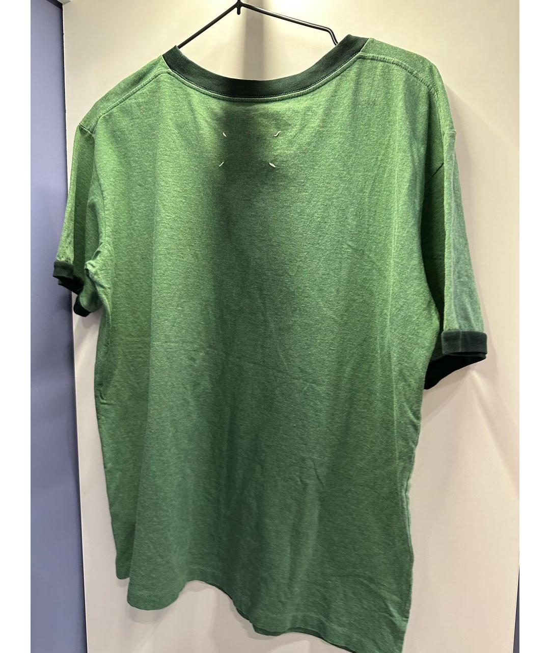 MAISON MARGIELA Зеленая хлопковая футболка, фото 2