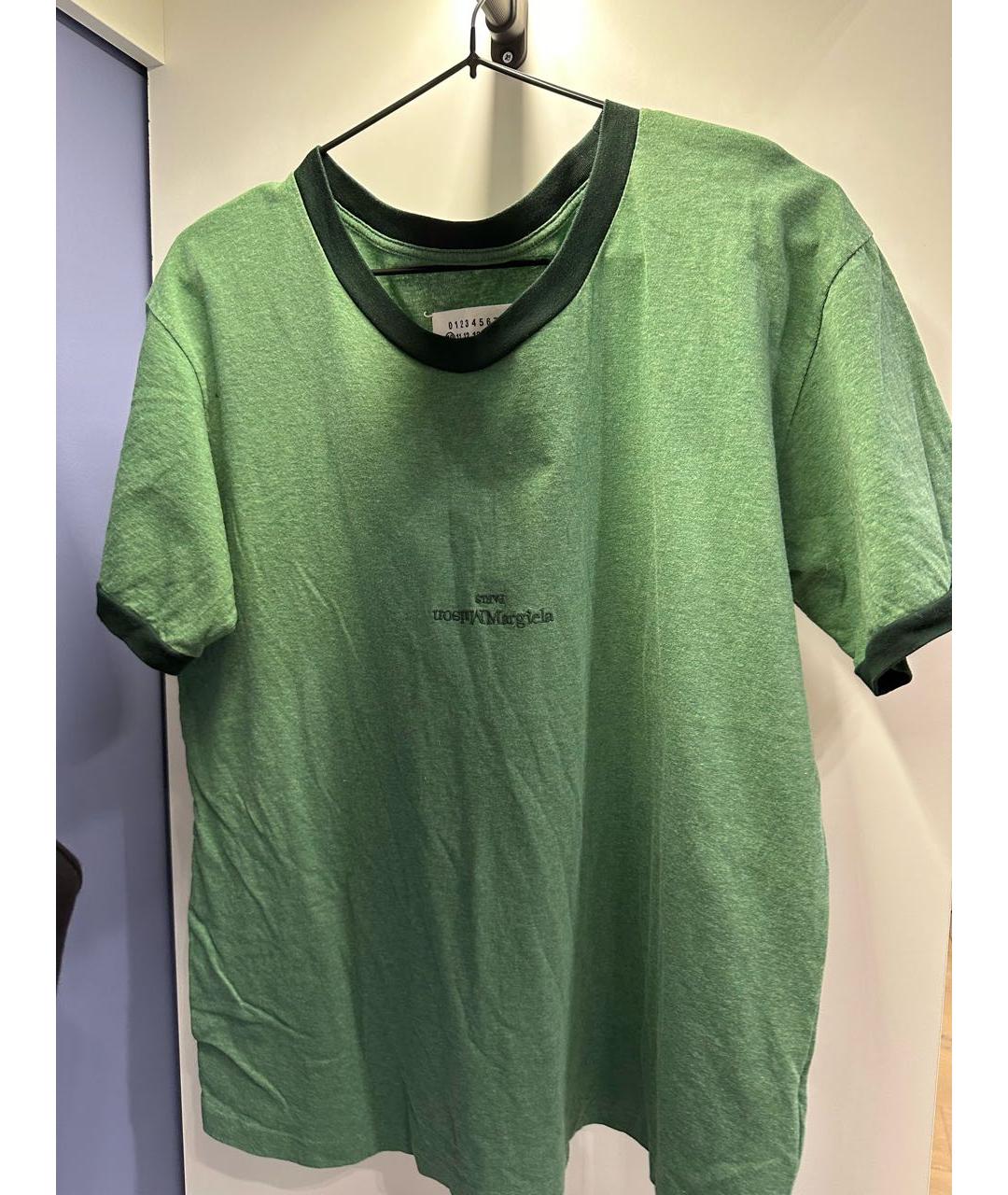 MAISON MARGIELA Зеленая хлопковая футболка, фото 5