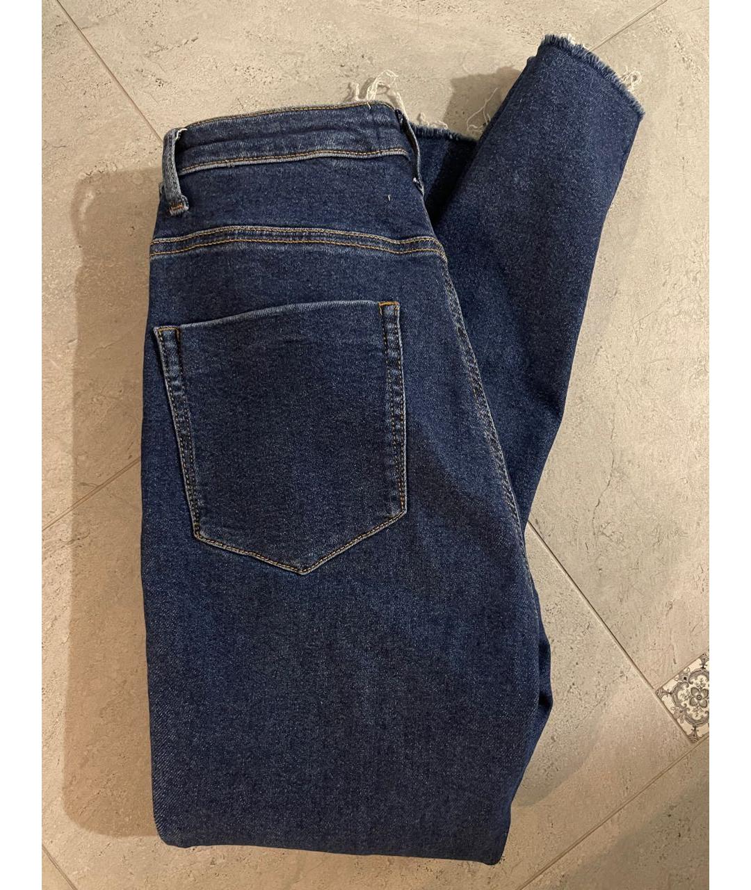 ONE TEASPOON Синие хлопко-эластановые джинсы слим, фото 2