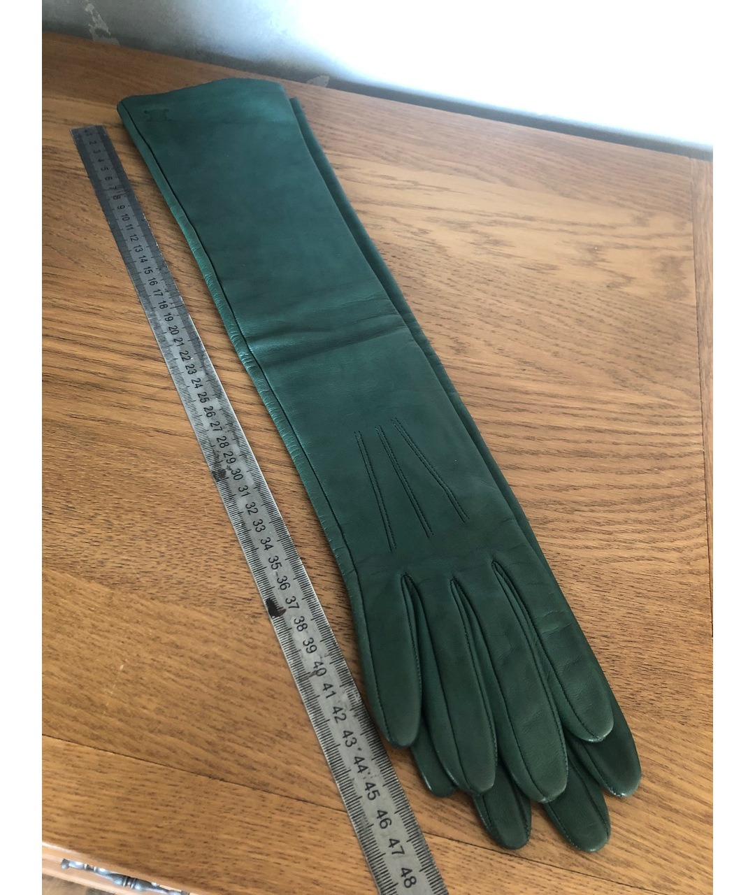 CELINE PRE-OWNED Зеленые кожаные перчатки, фото 9