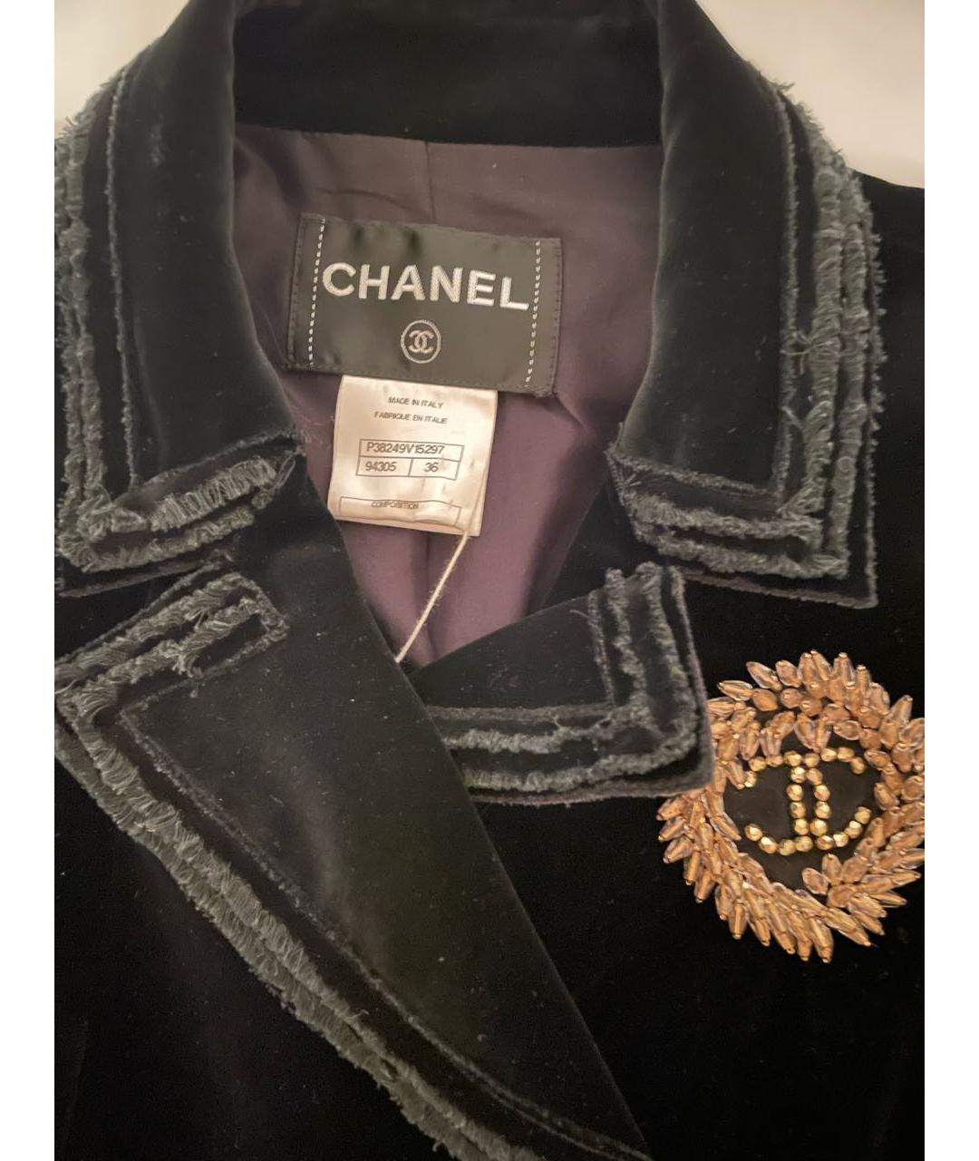 CHANEL Черный бархатный жакет/пиджак, фото 7