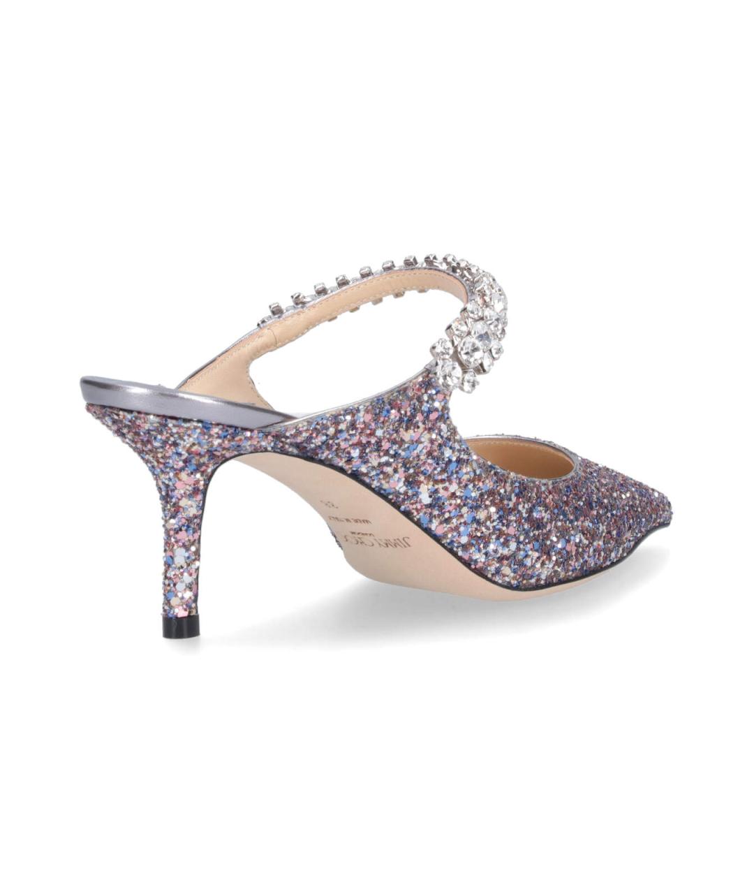 JIMMY CHOO Серебряные мюли, фото 4