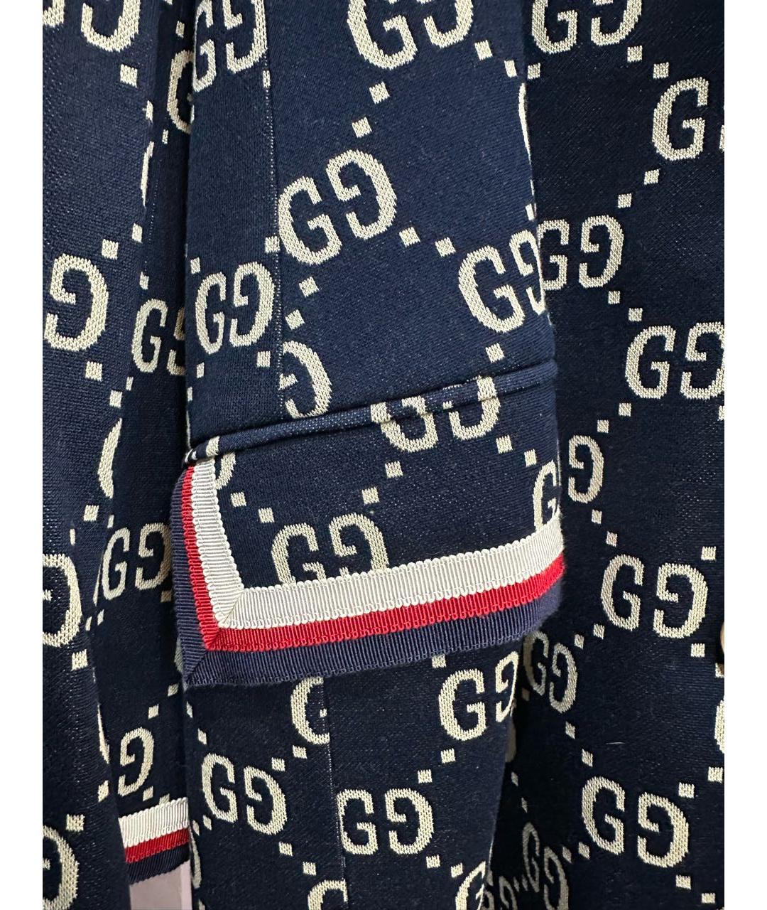 GUCCI Темно-синий хлопковый жакет/пиджак, фото 6