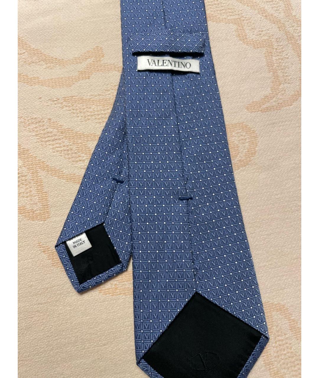 VALENTINO Голубой шелковый галстук, фото 2