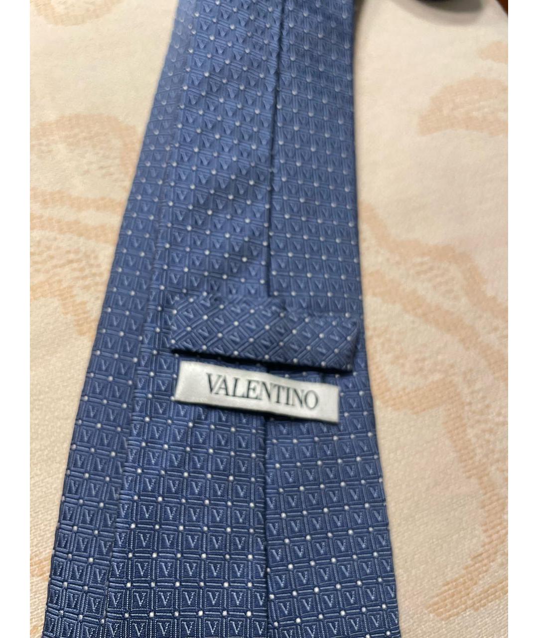 VALENTINO Голубой шелковый галстук, фото 3