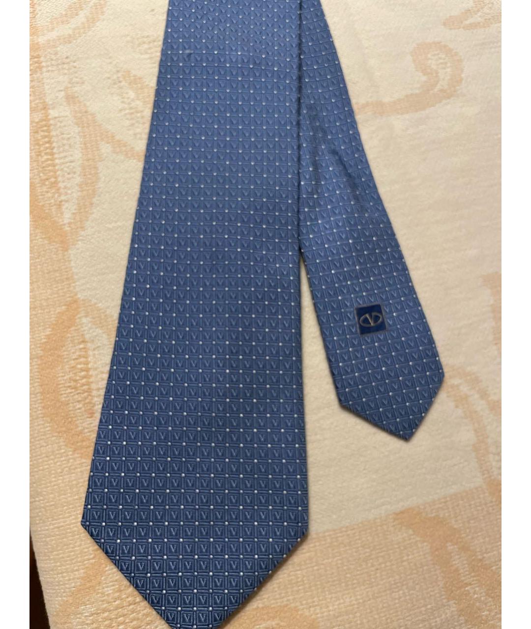 VALENTINO Голубой шелковый галстук, фото 5