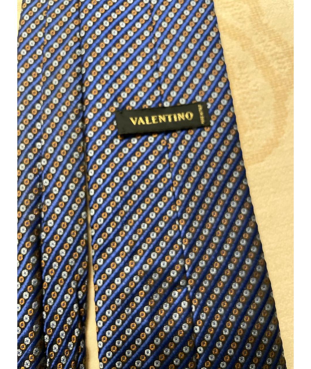 VALENTINO Темно-синий шелковый галстук, фото 3