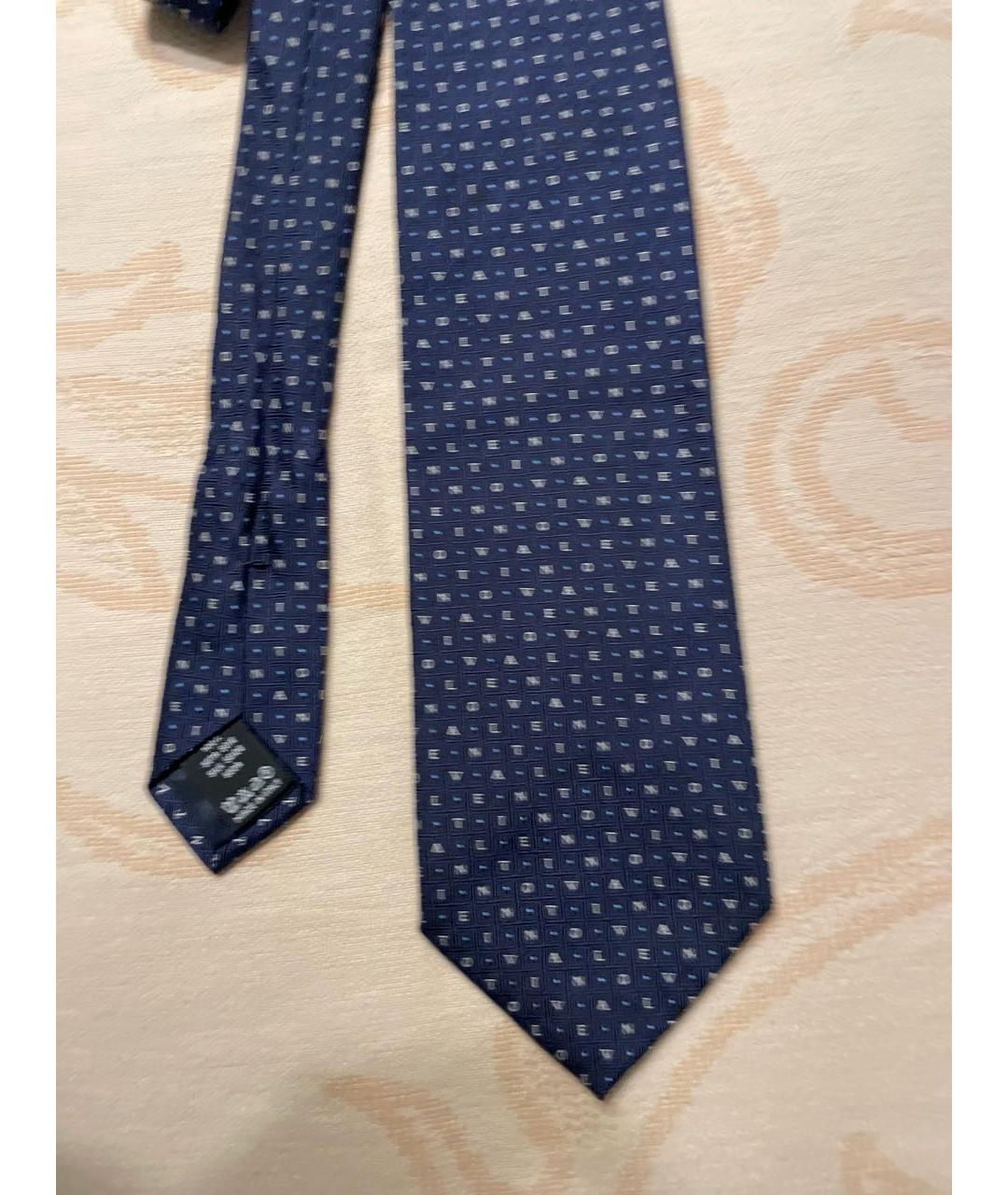 VALENTINO Темно-синий шелковый галстук, фото 2