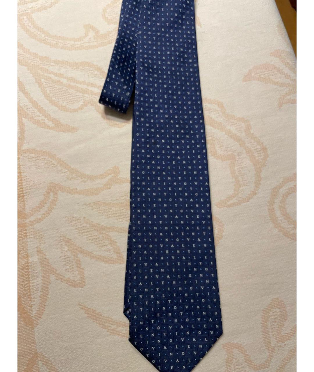 VALENTINO Темно-синий шелковый галстук, фото 5