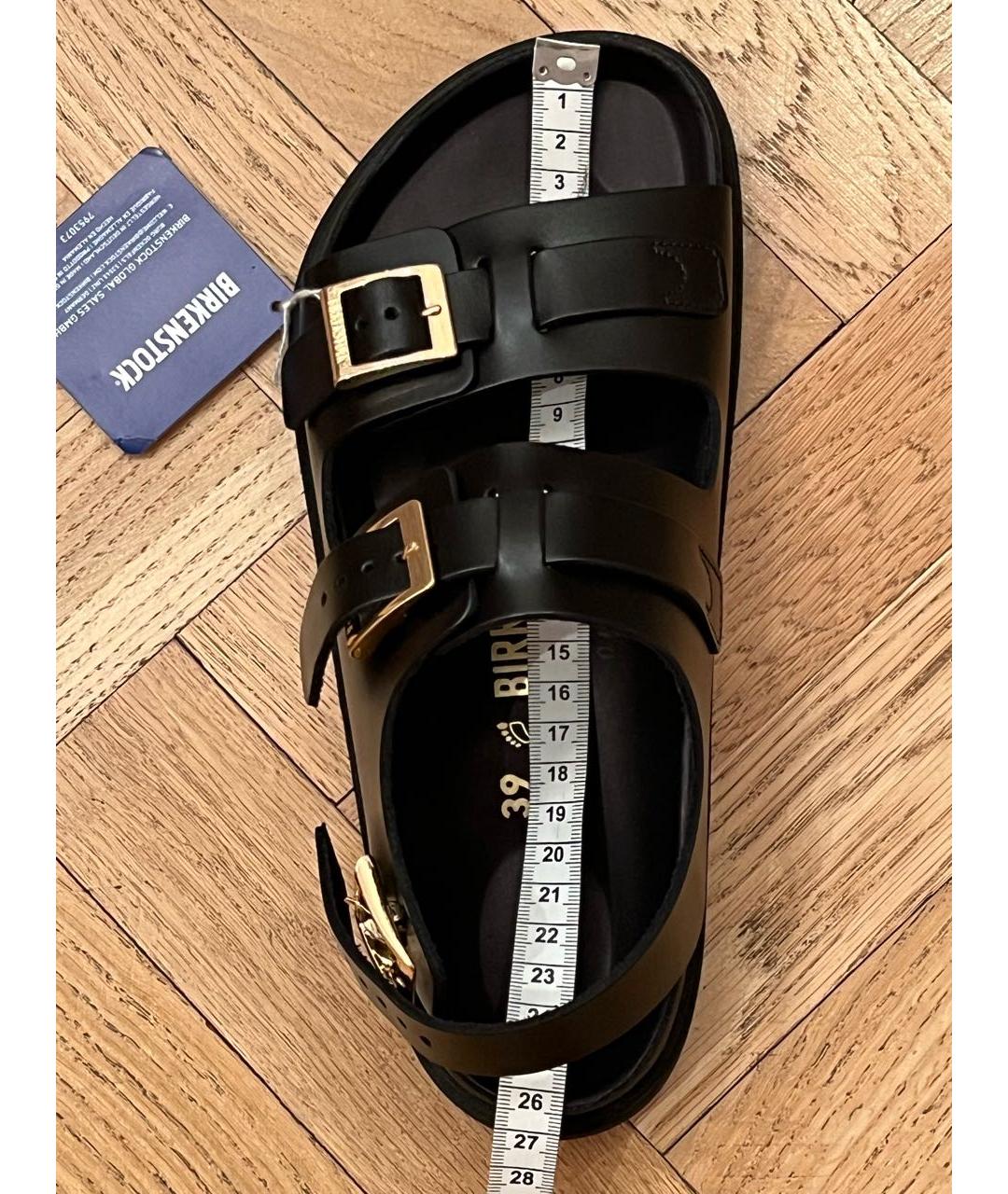 BIRKENSTOCK Черные кожаные сандалии, фото 3