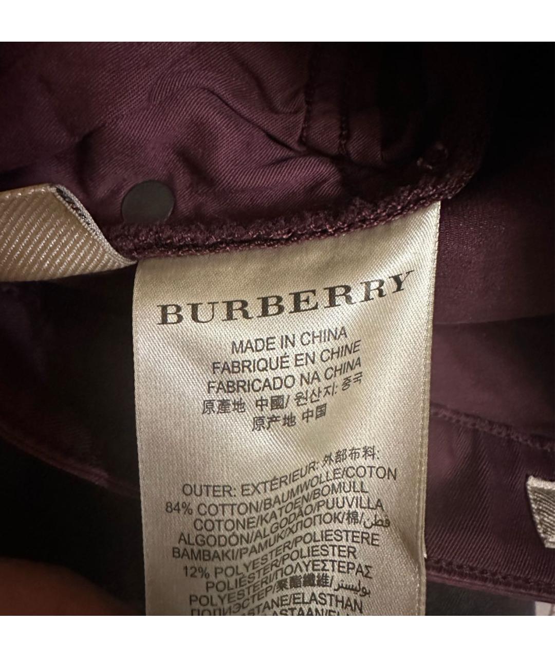 BURBERRY Бордовые джинсы слим, фото 5