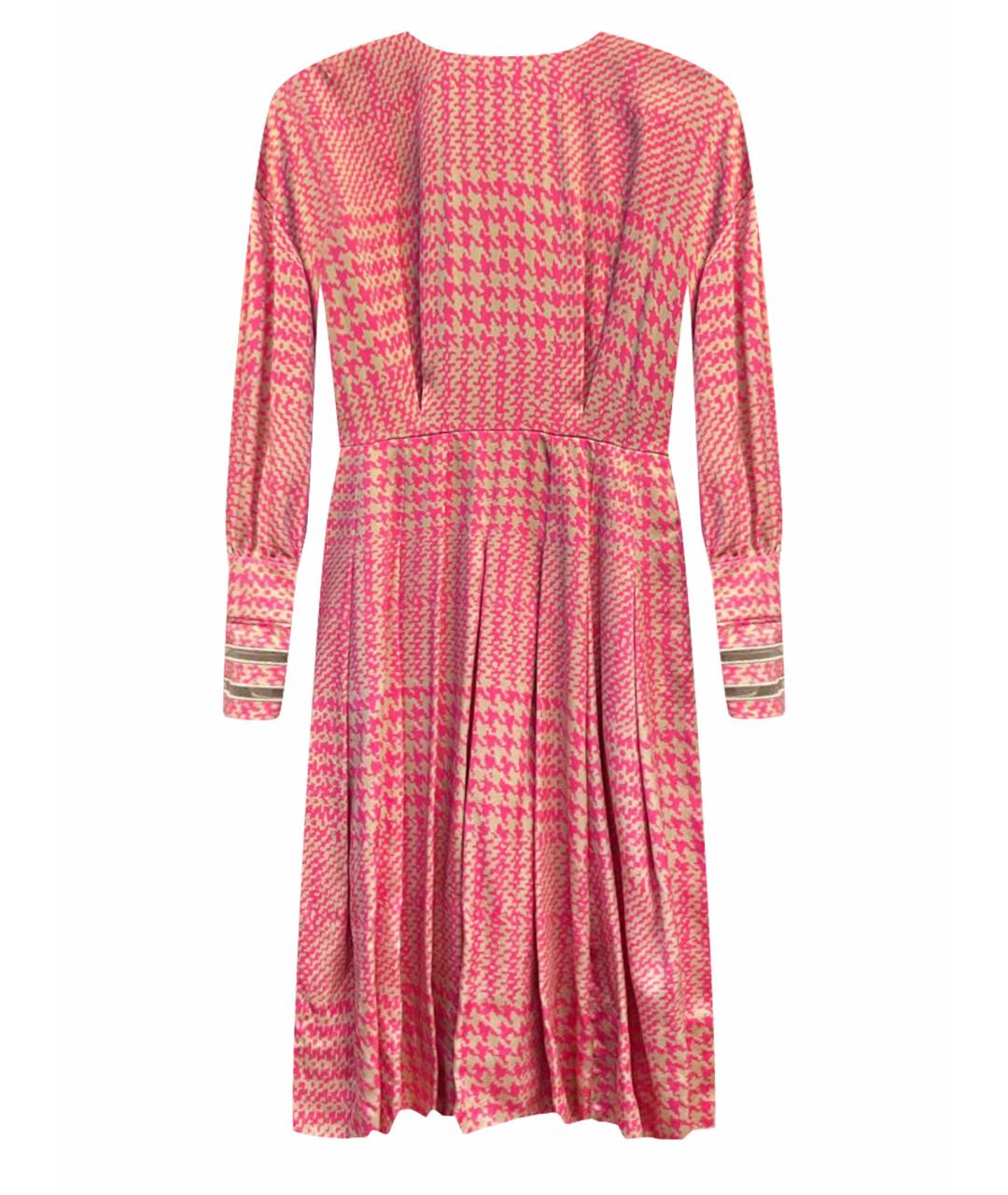 FENDI Розовое шелковое коктейльное платье, фото 1