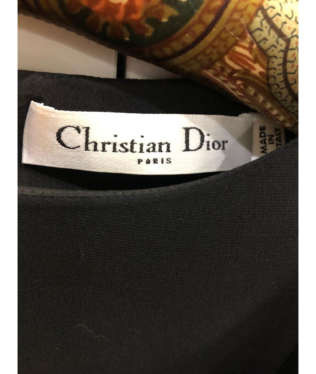 CHRISTIAN DIOR Черное креповое коктейльное платье, фото 3