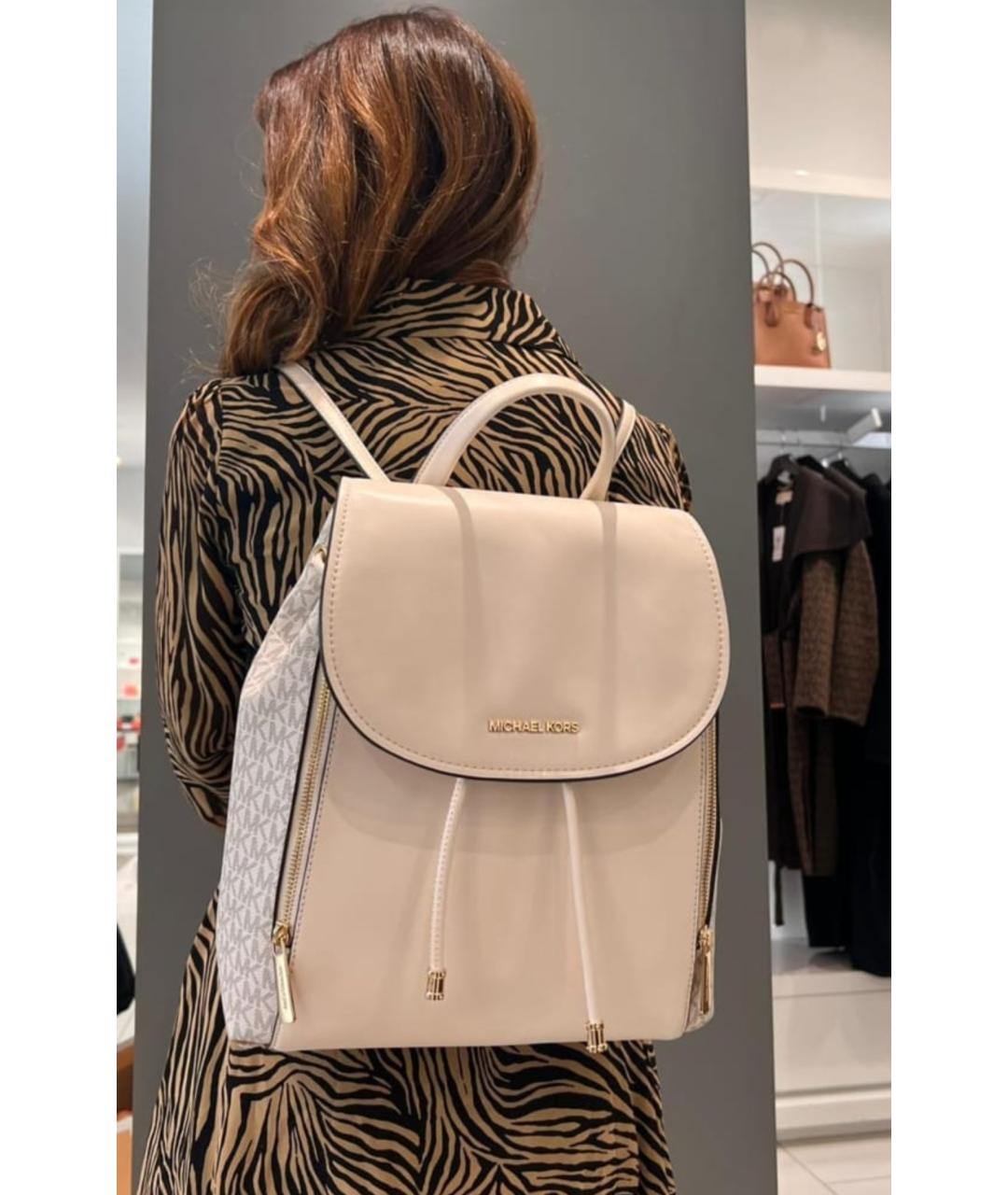 MICHAEL KORS Бежевый рюкзак из искусственной кожи, фото 2