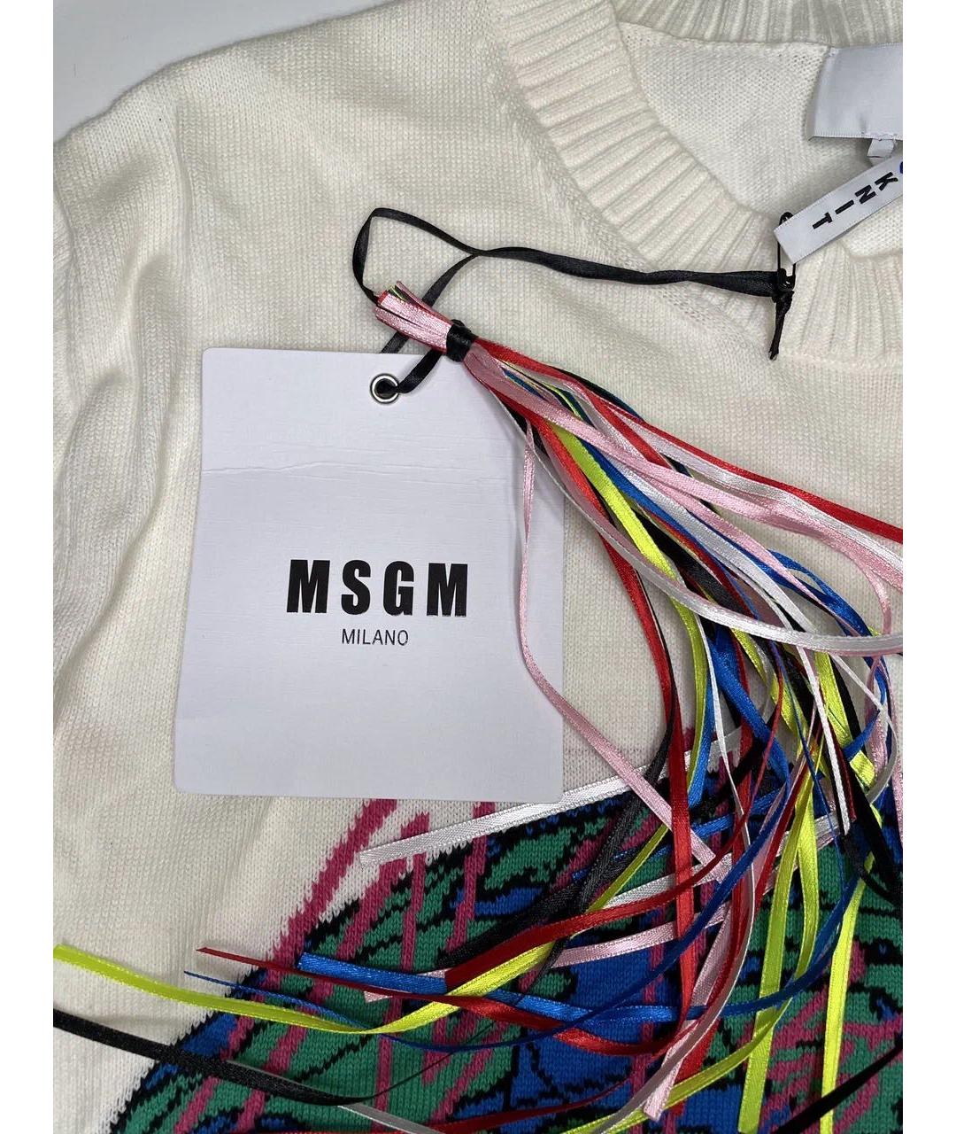 MSGM Белый хлопковый джемпер / свитер, фото 4