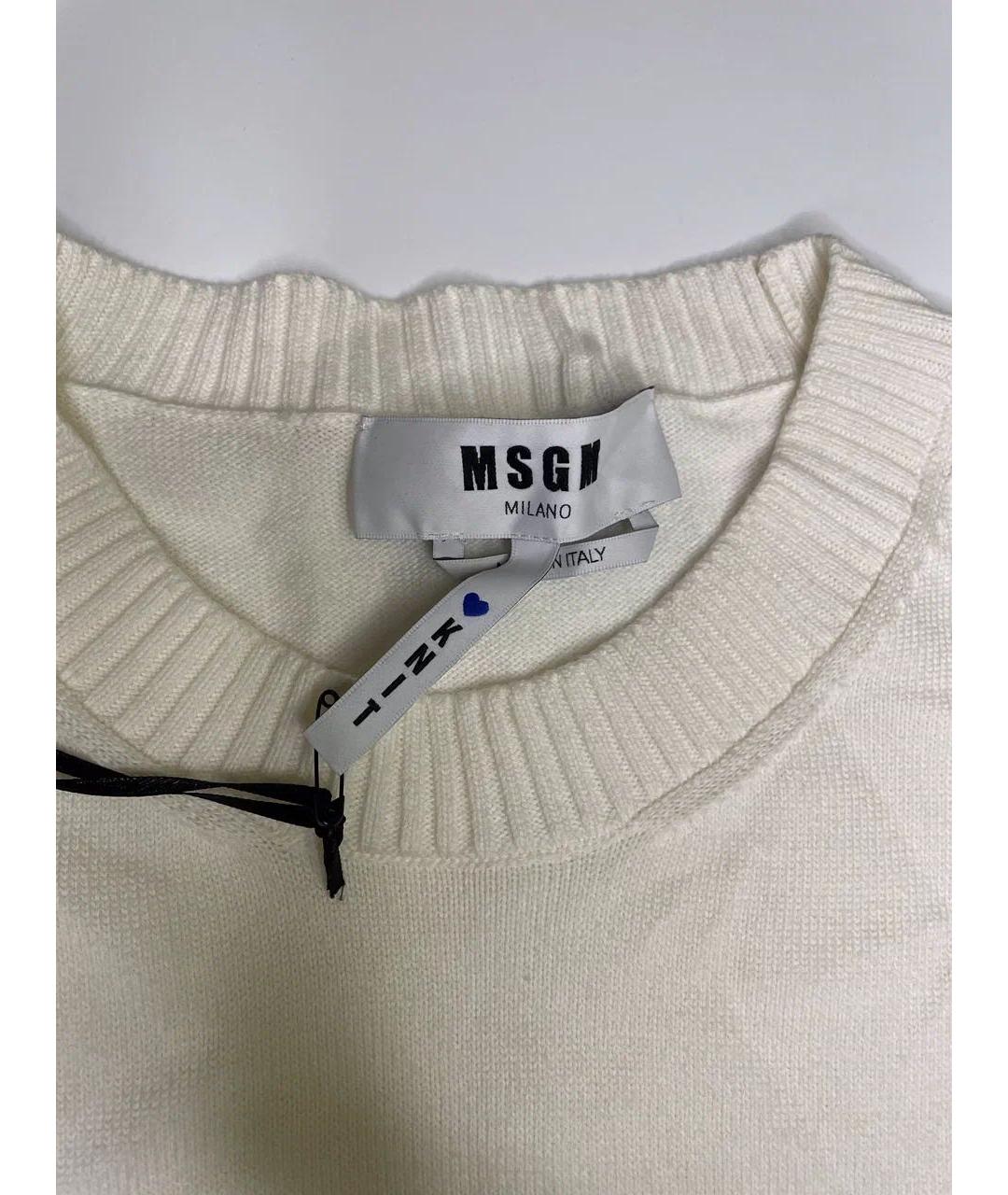 MSGM Белый хлопковый джемпер / свитер, фото 3