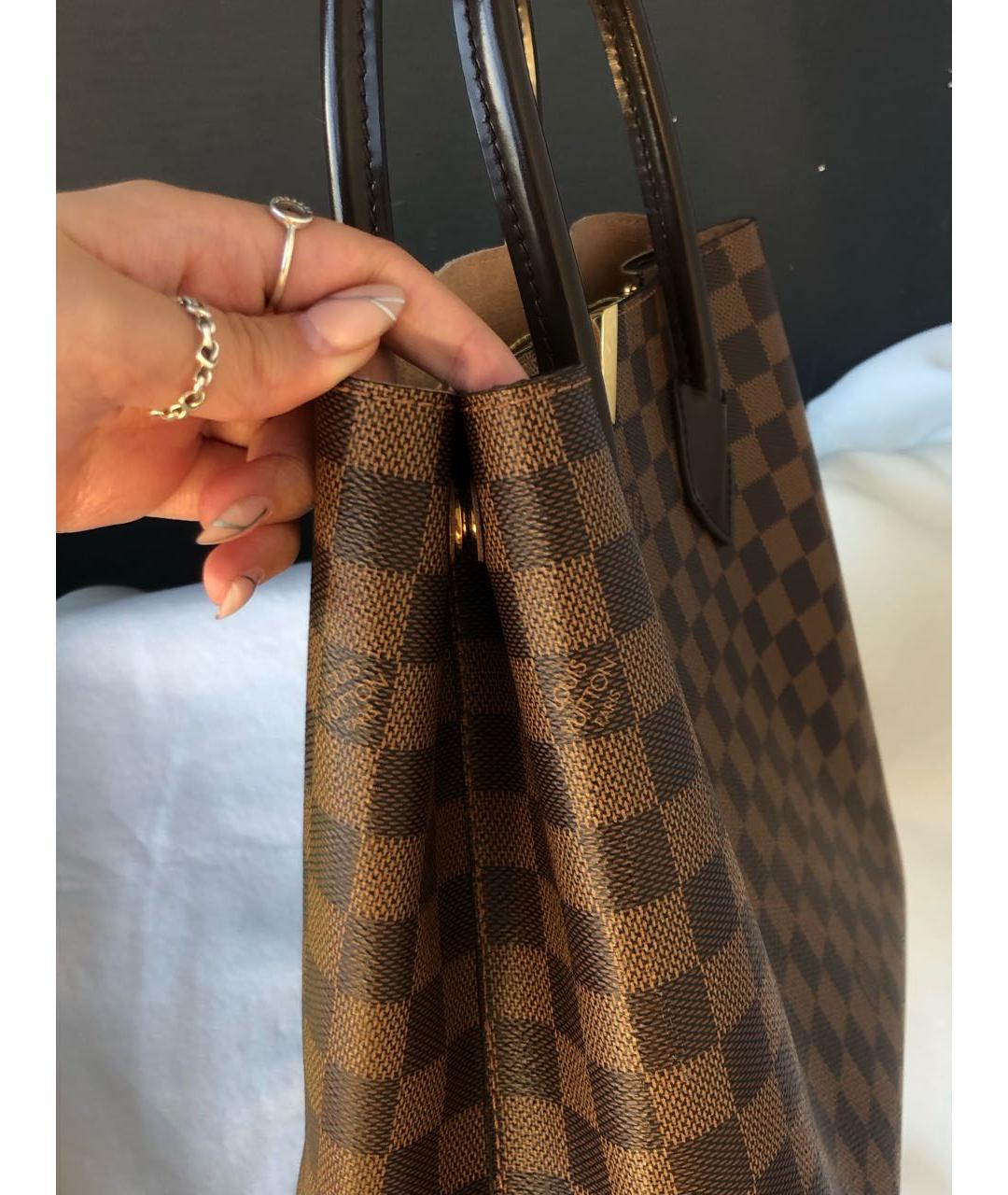 LOUIS VUITTON Коричневая сумка с короткими ручками из искусственной кожи, фото 2