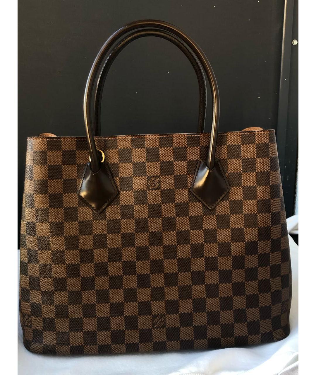 LOUIS VUITTON Коричневая сумка с короткими ручками из искусственной кожи, фото 3