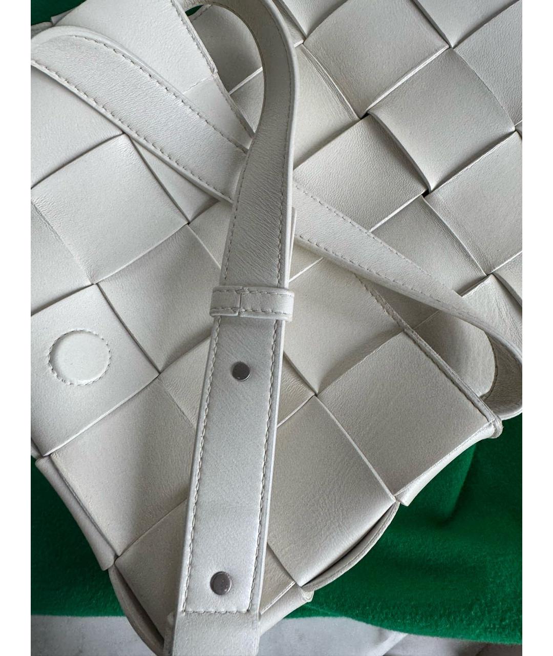 BOTTEGA VENETA Белая кожаная сумка через плечо, фото 7