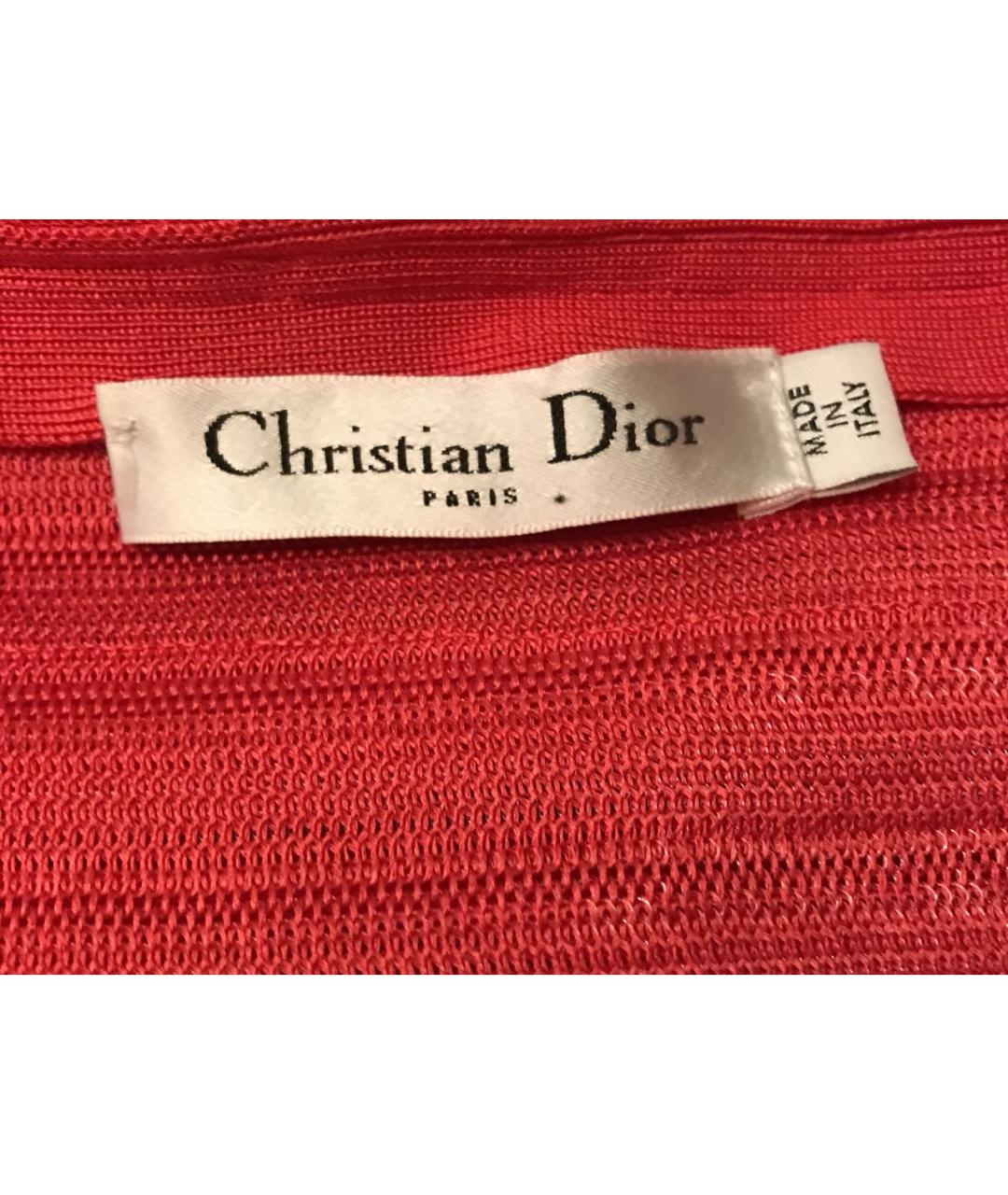 CHRISTIAN DIOR Красное шелковое коктейльное платье, фото 6