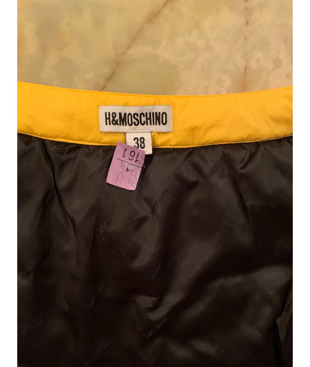 MOSCHINO Желтая полиамидовая юбка мини, фото 4