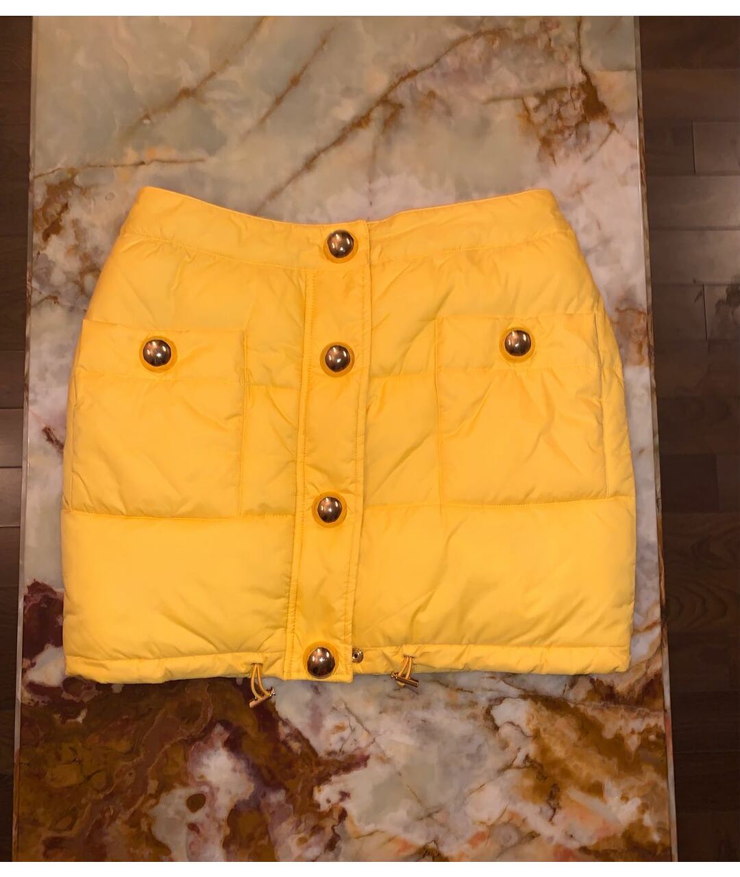 MOSCHINO Желтая полиамидовая юбка мини, фото 9