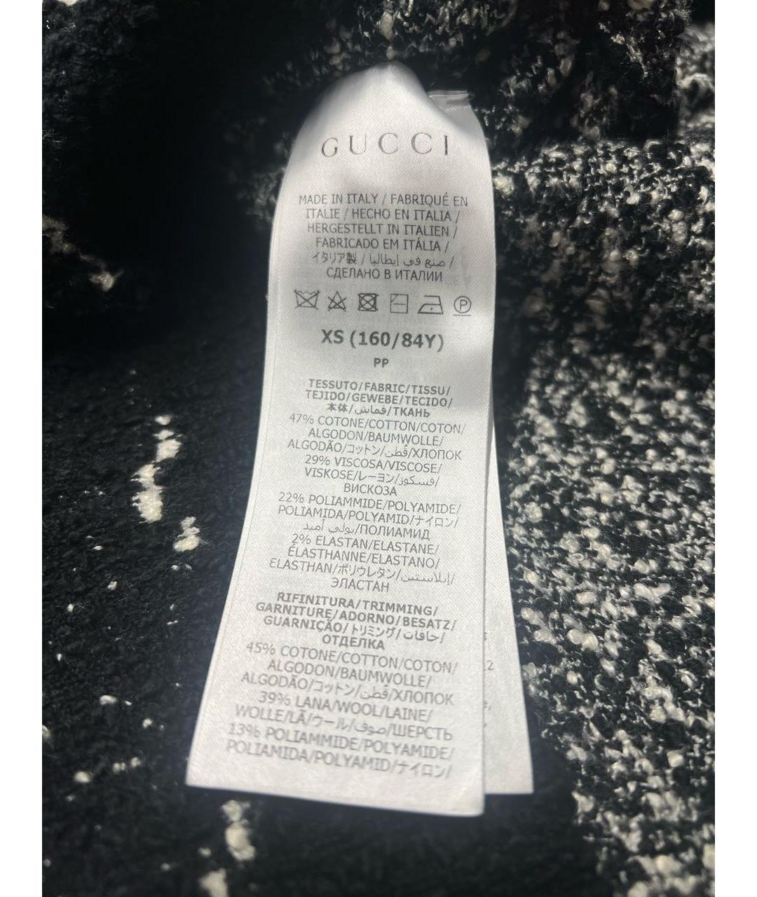 GUCCI Черное шерстяное повседневное платье, фото 2