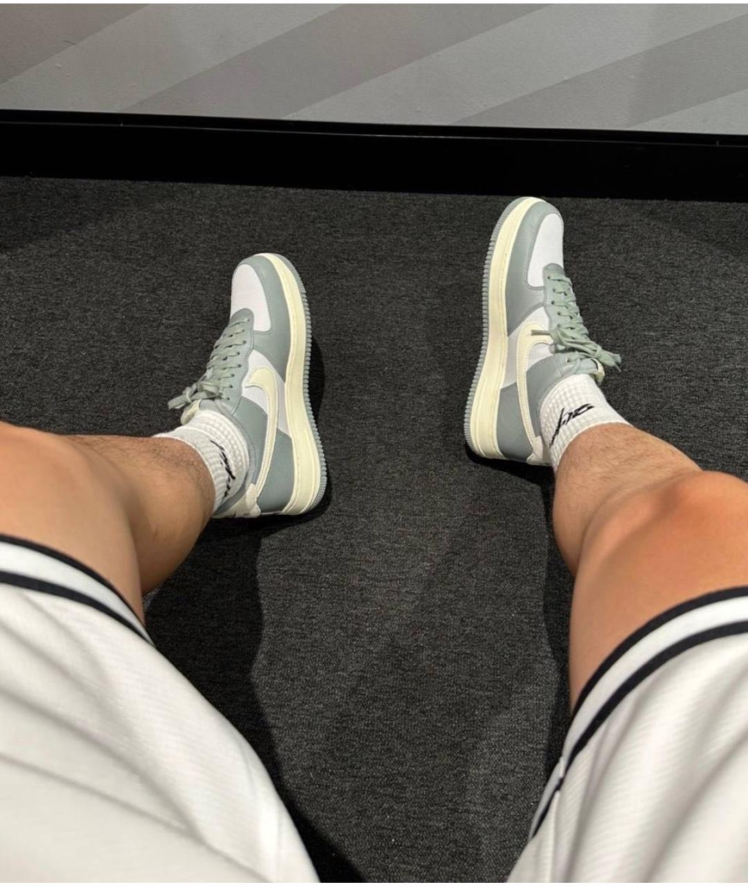 NIKE Серые кожаные низкие кроссовки / кеды, фото 7