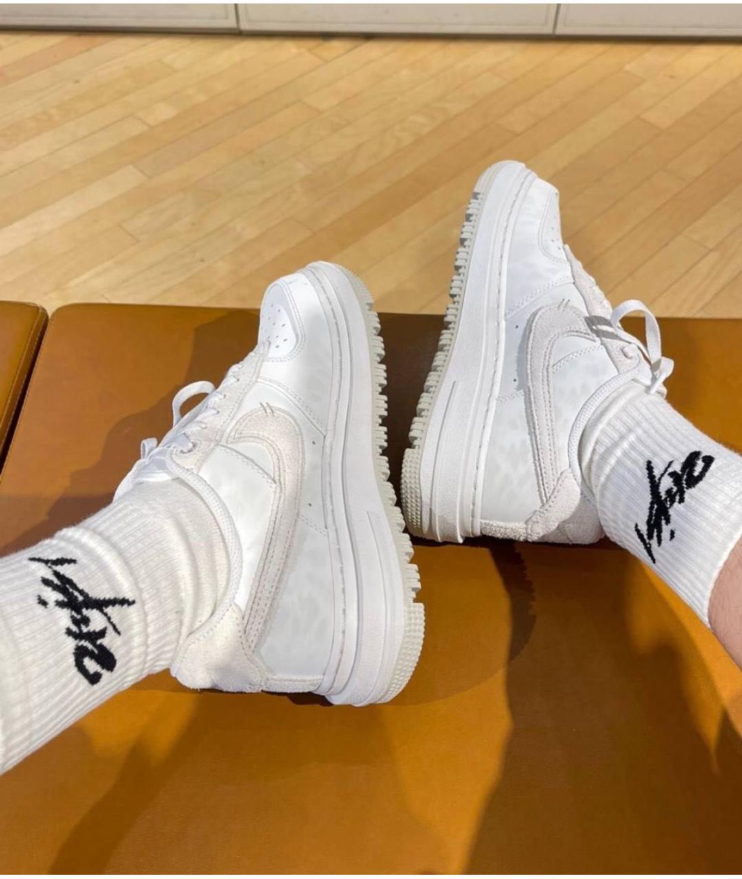 NIKE Бежевые кожаные кроссовки, фото 7