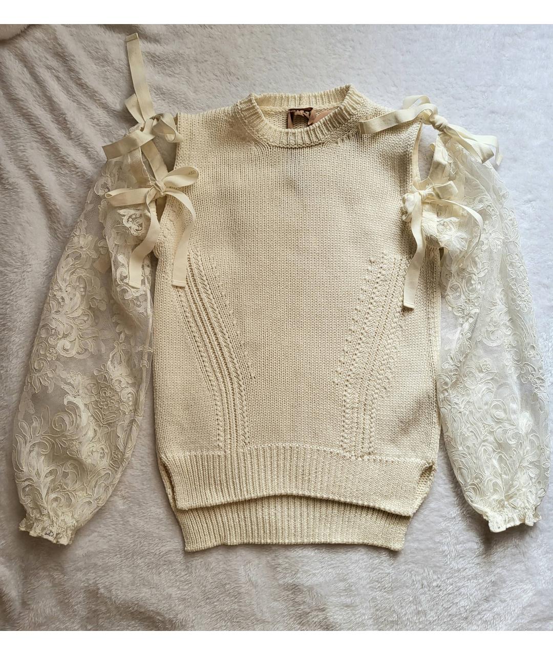 NO. 21 Белый хлопковый джемпер / свитер, фото 5