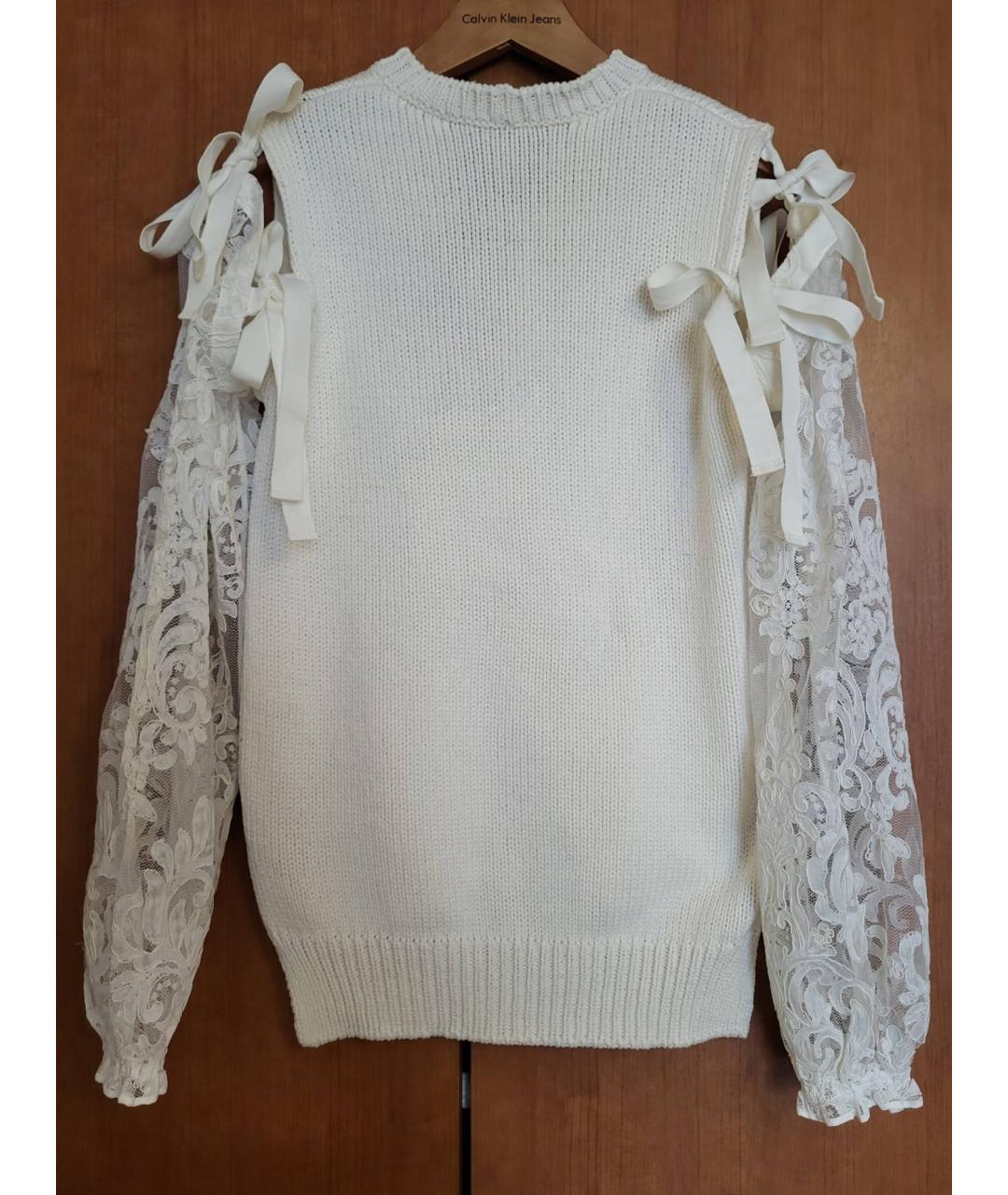 NO. 21 Белый хлопковый джемпер / свитер, фото 2