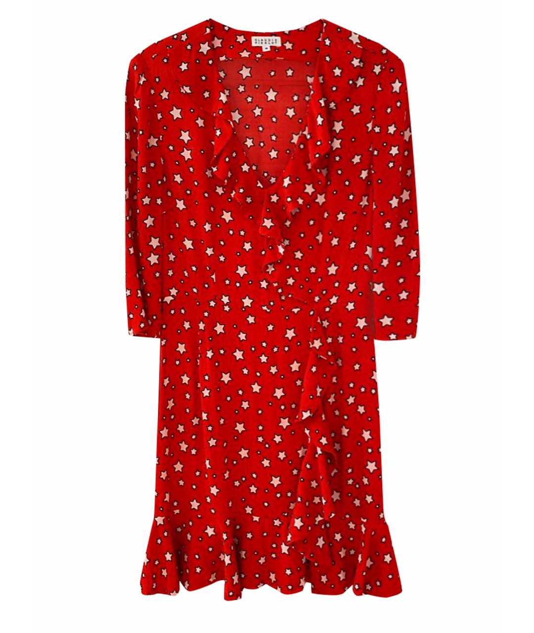 Claudie Pierlot Красное вискозное повседневное платье, фото 1