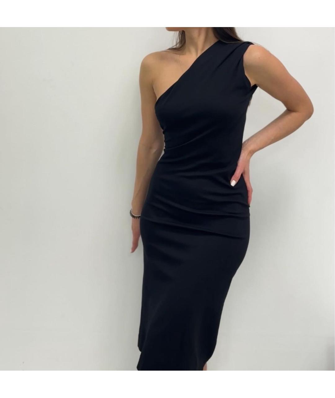 JIL SANDER Черное вискозное платье, фото 3