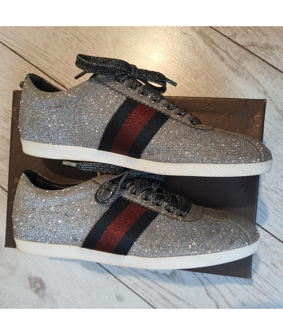 GUCCI Серебряные резиновые кроссовки, фото 10