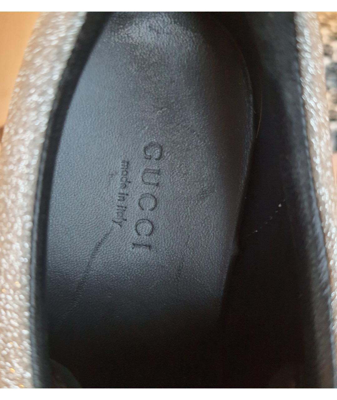 GUCCI Серебряные резиновые кроссовки, фото 8