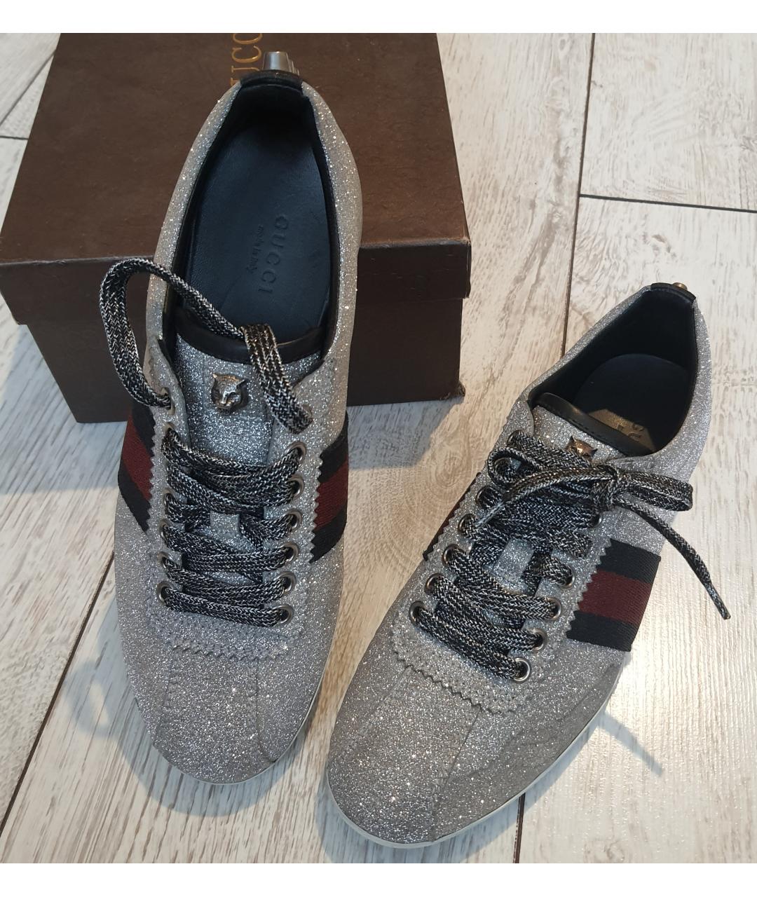 GUCCI Серебряные резиновые кроссовки, фото 2