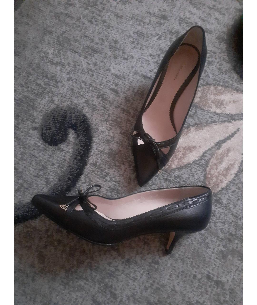 SANTONI Черные кожаные туфли, фото 5