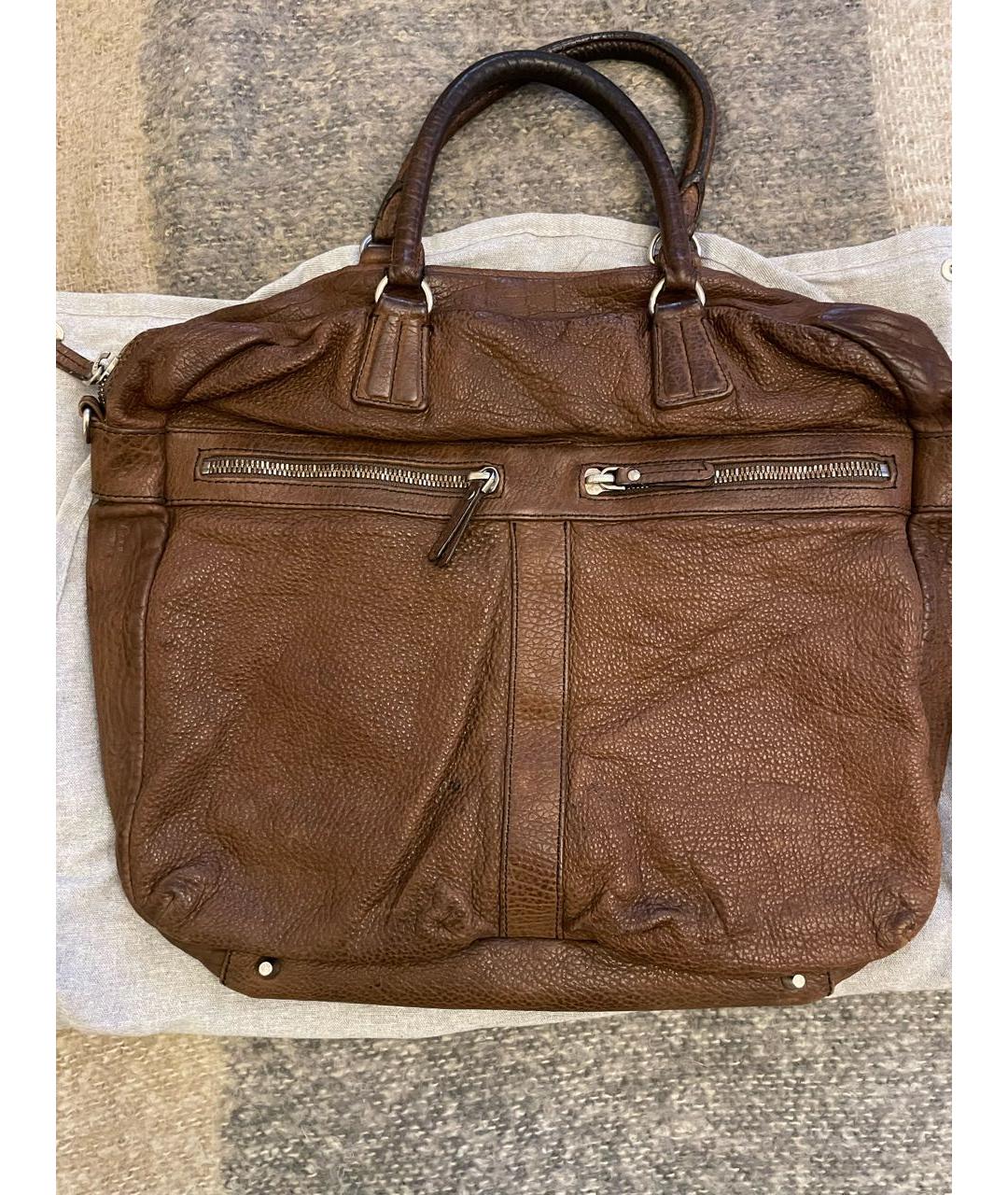 BRUNELLO CUCINELLI Коричневый кожаный портфель, фото 9
