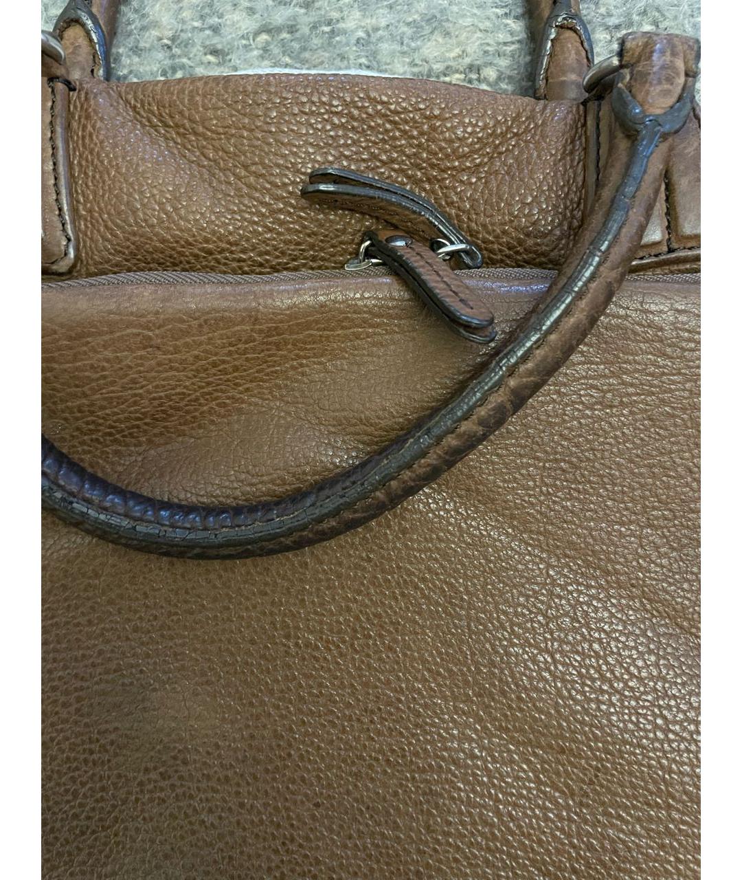 BRUNELLO CUCINELLI Коричневый кожаный портфель, фото 6