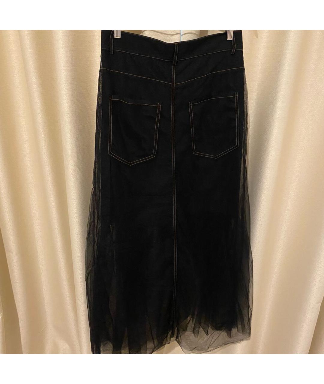 BRUNELLO CUCINELLI Черная сетчатая юбка макси, фото 2