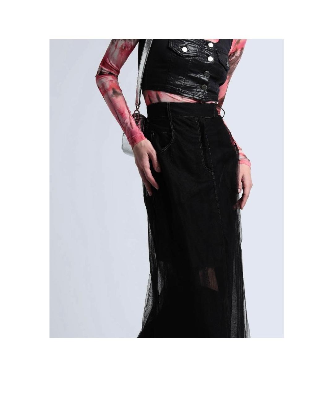 BRUNELLO CUCINELLI Черная сетчатая юбка макси, фото 5