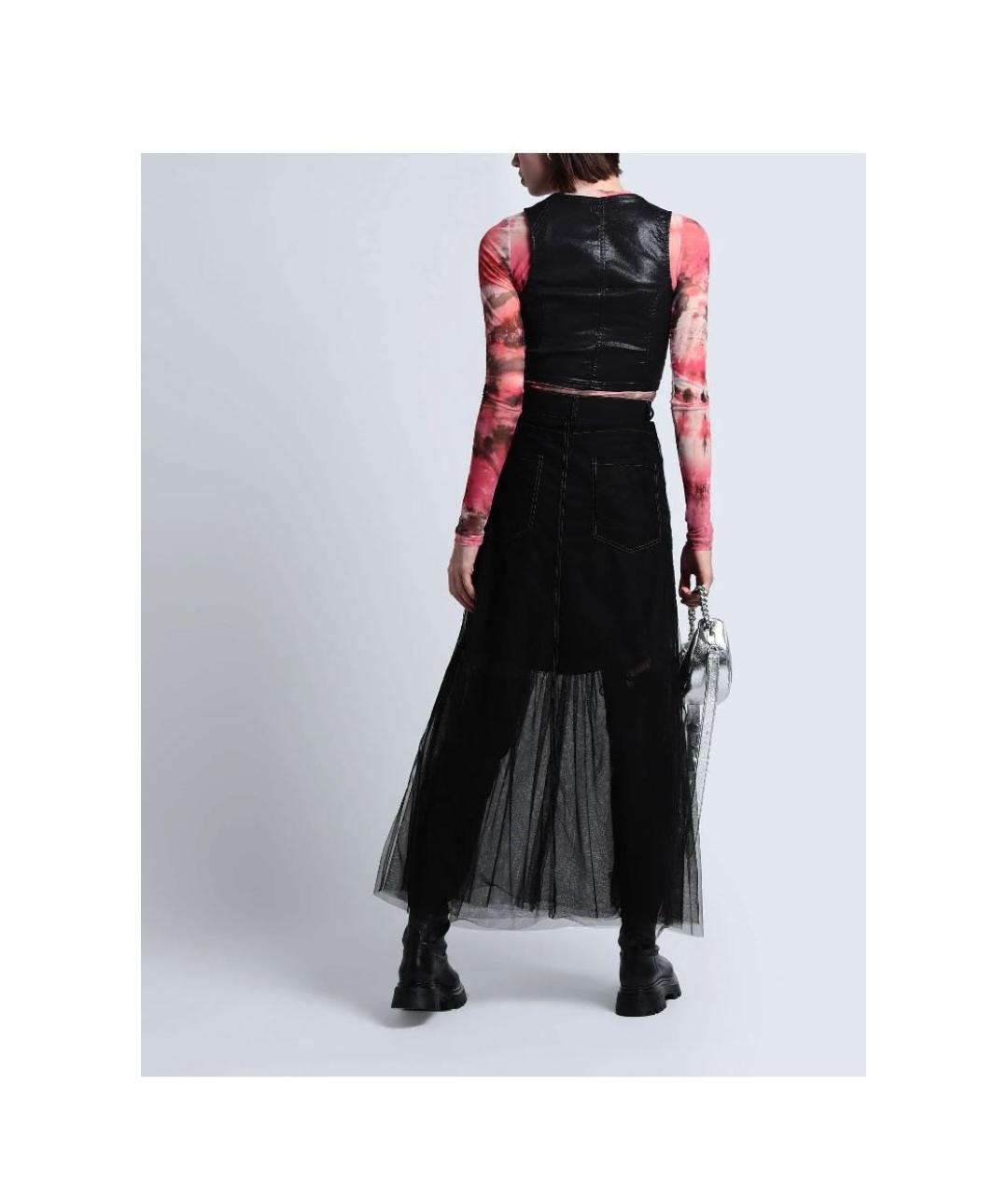 BRUNELLO CUCINELLI Черная сетчатая юбка макси, фото 6